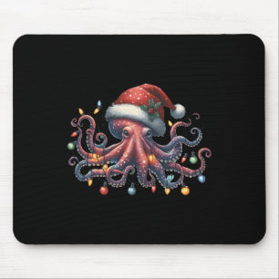 Octopus Santa Christmas Lights Ocean Octopus Anima Mouse Mat