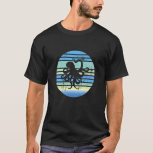 Octopus Sea Animal Retro Graphic Marine Biologist T-Shirt