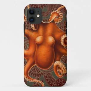 Octopus Sea Monster Creature Cephalapod Vintage iPhone 11 Case