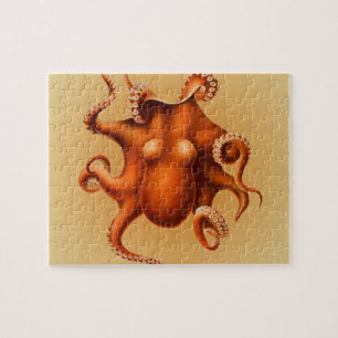 Octopus Sea Monster Creature Cephalapod Vintage Jigsaw Puzzle