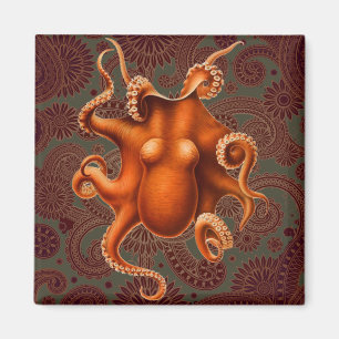 Octopus Sea Monster Creature Cephalapod Vintage Magnet