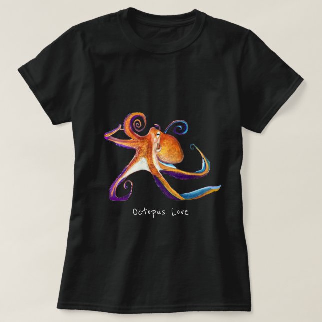 Octopus sealife watercolor art T-Shirt (Design Front)