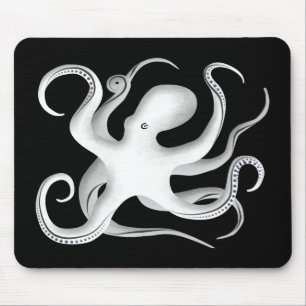 Octopus Silhouette Mouse Mat