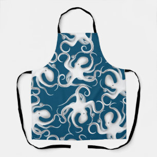 Octopus Silhouette Pattern Apron