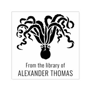 Octopus Silhouette Sea #2 Library Book Name Self-inking Stamp