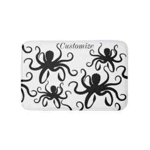 Octopus Silhouette Thunder_Cove Bath Mat