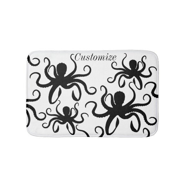 Octopus Silhouette Thunder_Cove Bath Mat (Front)