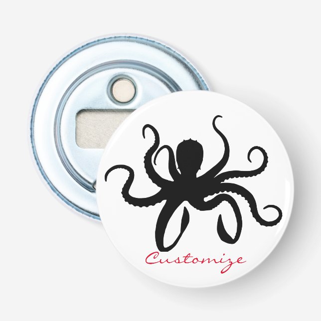Octopus Silhouette Thunder_Cove Bottle Opener (Front)