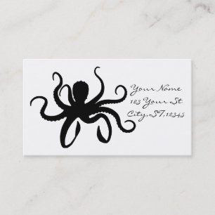 Octopus Silhouette Thunder_Cove Classic Business Card