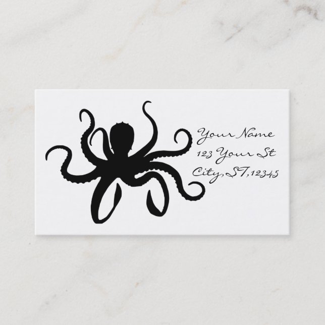 Octopus Silhouette Thunder_Cove Classic Business Card (Front)