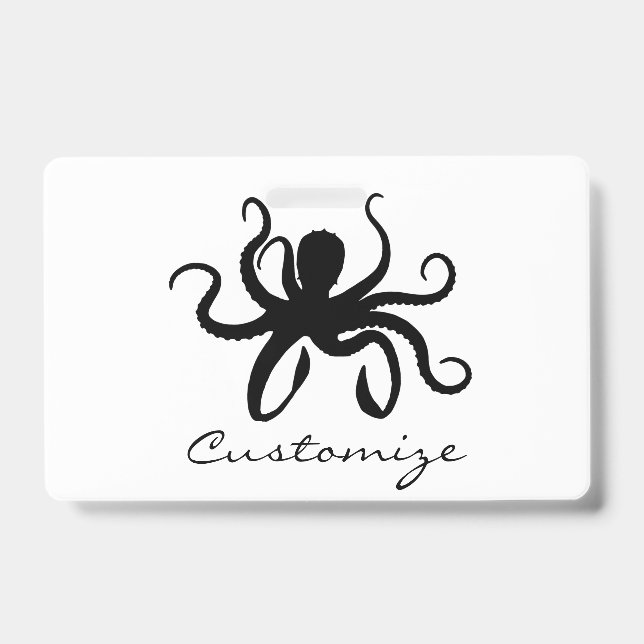 Octopus Silhouette Thunder_Cove ID Badge (Front)