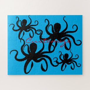 Octopus Silhouette Thunder_Cove Jigsaw Puzzle