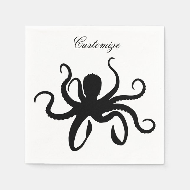 Octopus Silhouette Thunder_Cove Napkin (Front)