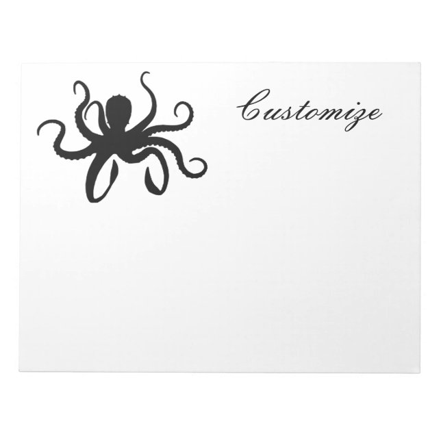 Octopus Silhouette Thunder_Cove  Notepad (Front)