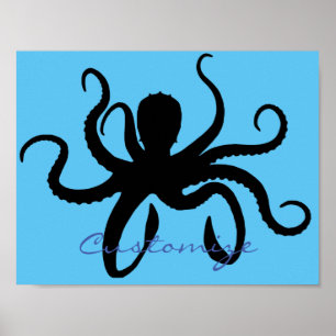 Octopus Silhouette Thunder_Cove Poster