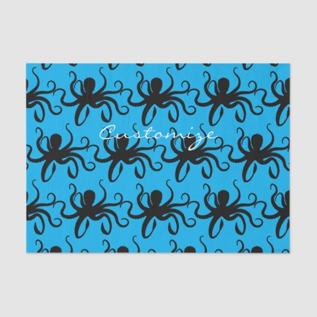 Octopus Silhouette Thunder_Cove Tissue Paper (Front)
