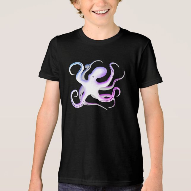 Octopus Silhouette Tri-Blend Shirt (Front)