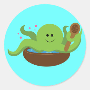 Octopus Soup Classic Round Sticker