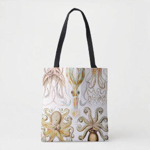 Octopus Squid Tote Bag Reversible Tote Science Tote Bag 