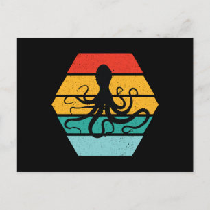 Octopus Squid Sea Creature Tentacles Sunset Postcard