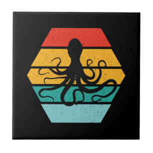 Octopus Squid Sea Creature Tentacles Sunset Tile