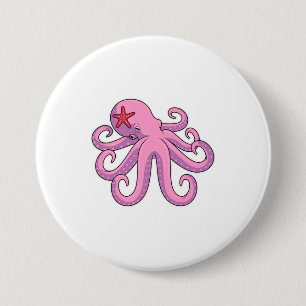 Octopus Starfish 7.5 Cm Round Badge
