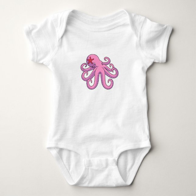 Octopus Starfish Baby Bodysuit (Front)