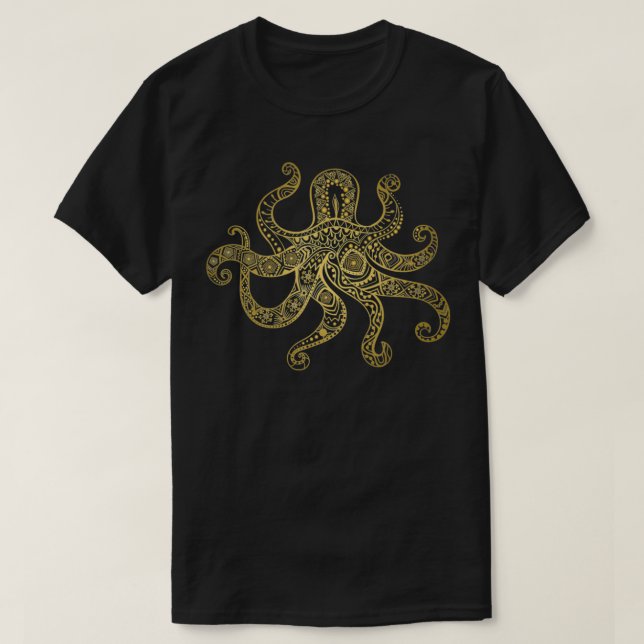 Octopus Steampunk Kraken Giant Squid Tentacles Gif T-Shirt (Design Front)