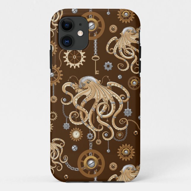 Octopus Steampunk Retro Mechanical Fantasy Case-Mate iPhone Case (Back)