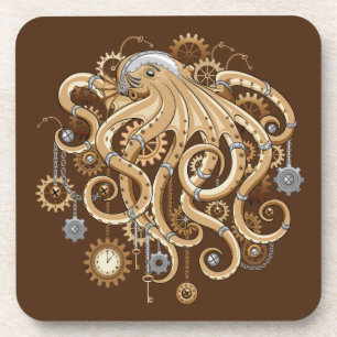 Octopus Steampunk Retro Mechanical Fantasy Coaster