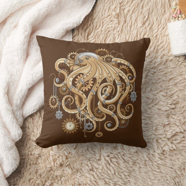 Octopus Steampunk Retro Mechanical Fantasy Cushion (Blanket)