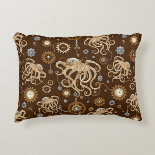 Octopus Steampunk Retro Mechanical Fantasy Decorative Cushion