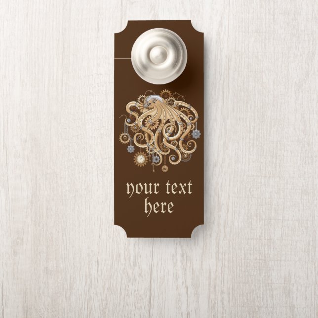 Octopus Steampunk Retro Mechanical Fantasy Door Hanger (On Knob)