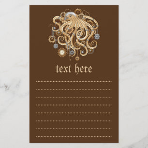 Octopus Steampunk Retro Mechanical Fantasy Flyer