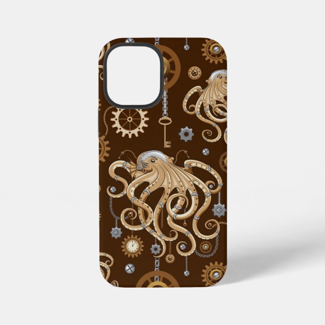 Octopus Steampunk Retro Mechanical Fantasy iPhone Case (Back)