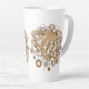 Octopus Steampunk Retro Mechanical Fantasy Latte Mug