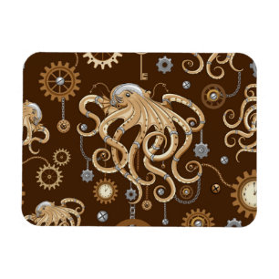 Octopus Steampunk Retro Mechanical Fantasy Magnet