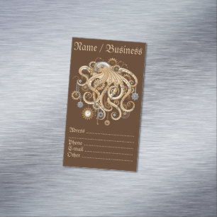 Octopus Steampunk Retro Mechanical Fantasy Magnetic Business Card