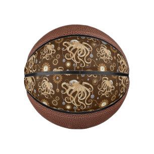 Octopus Steampunk Retro Mechanical Fantasy Mini Basketball