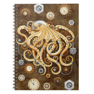 Octopus Steampunk Retro Mechanical Fantasy Notebook