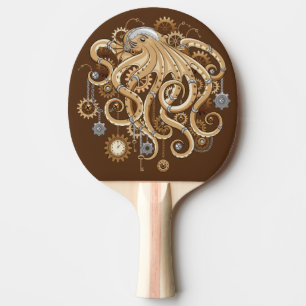 Octopus Steampunk Retro Mechanical Fantasy Ping Pong Paddle