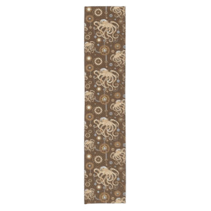 Octopus Steampunk Retro Mechanical Fantasy Short Table Runner