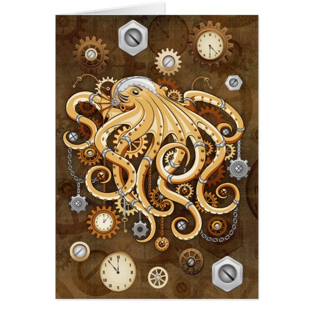 Octopus Steampunk Surreal Retro Style Machine  (Front)