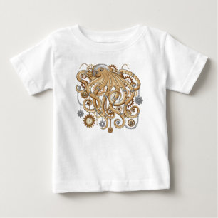 Octopus Steampunk Surreal Retro Style Machine   Baby T-Shirt