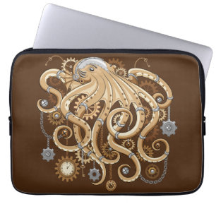 Octopus Steampunk Surreal Retro Style Machine Laptop Sleeve