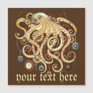 Octopus Steampunk Surreal Retro Style Machine  Magnetic Invitation
