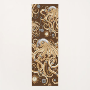 Octopus Steampunk Surreal Retro Style Machine Yoga Mat