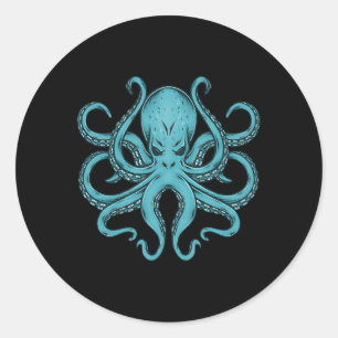 Octopus Stuff Kraken Ocean Blue Octopus Classic Round Sticker