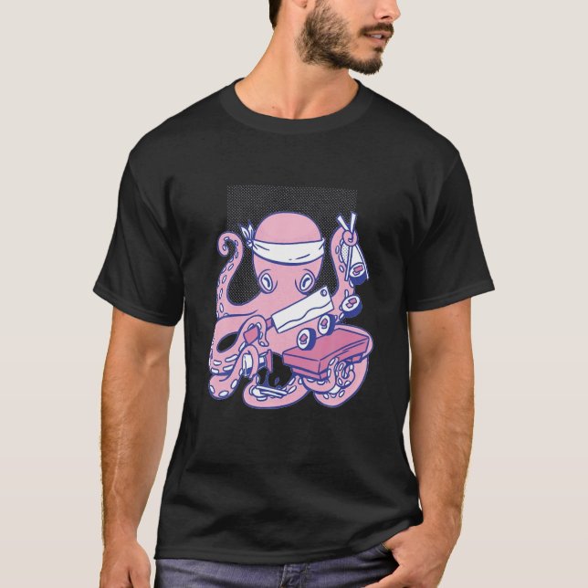 Octopus Sushi Chef T-Shirt (Front)