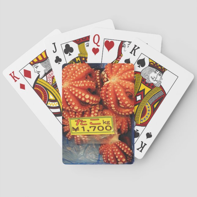 Octopus Tako たこ Tsukiji Fish Market, Tokyo, Japan Playing Cards (Back)